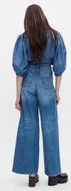 K3225 GENİŞ PAÇA MAVİ İNCE DENİM PANTOLON