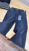 K3397 M.POLO WİDE LEG YIKAMALI SİYAH DENİM PANTOLON