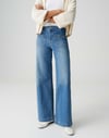 K3424 O.PS ÖNDEN CEPLİ MAVİ LİKRALI FLARE JEAN