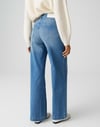 K3424 O.PS ÖNDEN CEPLİ MAVİ LİKRALI FLARE JEAN