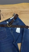 K3424 O.PS ÖNDEN CEPLİ MAVİ LİKRALI FLARE JEAN