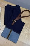 K3427 O.PS KATLI PAÇA DETAYLI LACİVERT JEAN