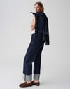 K3427 O.PS KATLI PAÇA DETAYLI LACİVERT JEAN