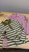 K3444 T.U YAKALI ÇİZGİLİ UZUN KOL T-SHIRT