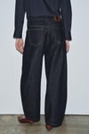K3467 KONTRAST DİKİŞLİ KOYU LACİVERT BARREL JEAN