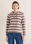 K3524 CE.CIL KAPÜŞONLU PAMUKLU ÇİZGİLİ SWEAT
