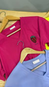 K3637 L.JO EL İŞİ DETAYLI V YAKA T-SHIRT