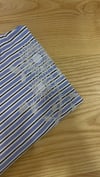 K3655 EL İŞİ DETAYLI ÇİZGİLİ MAVİ T-SHIRT