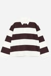 K3677 ARKT POLO YAKA KALIN ACI KAHVE ÇİZGİLİ UZUN KOL T-SHIRT