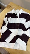K3677 ARKT POLO YAKA KALIN ACI KAHVE ÇİZGİLİ UZUN KOL T-SHIRT