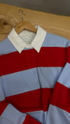 K3695 ARKT POLO YAKA KALIN KIRMIZI/MAVİ ÇİZGİLİ UZUN KOL T-SHIRT