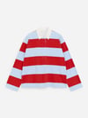 K3695 ARKT POLO YAKA KALIN KIRMIZI/MAVİ ÇİZGİLİ UZUN KOL T-SHIRT