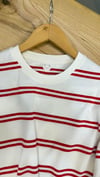 K3696 ARKT KIRMIZI ÇİZGİLİ EKRU T-SHIRT