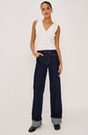 K3697 RA.ILS KOYU LACİVERT CROP JEAN