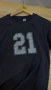 K3727 H.M RAKAM APLİKLİ ANTRASİT T-SHIRT