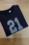 K3727 H.M RAKAM APLİKLİ ANTRASİT T-SHIRT