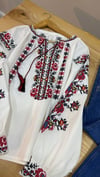 K3737 KANAVİÇE DETAYLI EKRU KETEN GÖMLEK