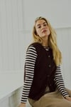 K3773 FREE Q. KAHVE ÇİZGİLİ VİSKOS BODY