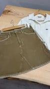 K3779 RA.ILS DİKİŞ DETAYLI CAMEL DENİM ETEK