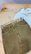 K3779 RA.ILS DİKİŞ DETAYLI CAMEL DENİM ETEK