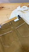 K3779 RA.ILS DİKİŞ DETAYLI CAMEL DENİM ETEK