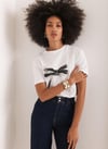 K3792 MİNT V. BASKILI BEYAZ T-SHIRT