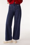 K3838 B.ASH GOLD DÜĞMELİ LACİVERT JEAN