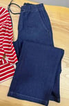 K3847 A.G KOYU LACİVERT BELİ BAĞCIKLI DENİM PANTOLON
