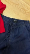 K3847 A.G KOYU LACİVERT BELİ BAĞCIKLI DENİM PANTOLON