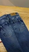 K3851 TAŞLAMALI MAVİ CROP JEAN