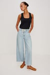 K3885 RA.ILS WİDE LEG MAVİ CROP JEAN
