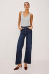K3893 RA.ILS HİGH RİSE WİDE LEG LACİVERT JEAN
