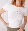 K3931 BASKILI KREM T-SHIRT