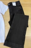 K3961 M.S HİGH RİSE FLARE DUBLE PAÇA SİYAH YIKAMALI JEAN