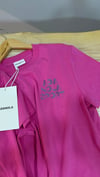 K3972 BASKILI FUŞYA T-SHIRT