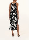 K3999 SMDY KETEN İKİ YANDAN YIRMAÇLI SİYAH-BEYAZ ELBİSE 