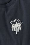 K4026 TROPİCAL NAKIŞLI ANTRASİT T-SHIRT
