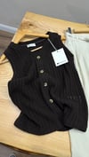 K4028 S.ONE KEMİK DÜĞMELİ ÖRME KAHVE YELEK