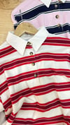 K4039 KEMİK DÜĞMELİ POLO YAKA ÇİZGİLİ T-SHIRT