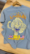 K4076 BASKILI YIKAMALI İNDİGO T-SHIRT