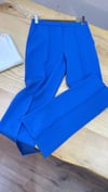 K4078 M.D FLARE ÖNDEN DİKİŞLİ MAVİ KUMAŞ PANTOLON
