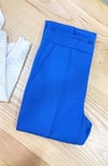 K4078 M.D FLARE ÖNDEN DİKİŞLİ MAVİ KUMAŞ PANTOLON