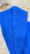 K4078 M.D FLARE ÖNDEN DİKİŞLİ MAVİ KUMAŞ PANTOLON
