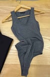 K4105 KOYU GRİ ÖRME BODYSUİT