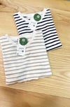 K4111 KETEN GÖRÜNÜMLÜ ÇİZGİLİ T-SHIRT