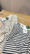 K4111 KETEN GÖRÜNÜMLÜ ÇİZGİLİ T-SHIRT