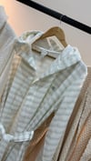 K4116 CK MAVİ NAKIŞLI UNISEX BORNOZ