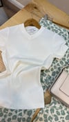 K4127 RE.IS V YAKA FİTİLLİ EKRU T-SHIRT