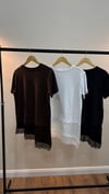 K4140 ETEK UCU DANTEL DETAYLI T-SHIRT