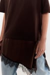 K4140 ETEK UCU DANTEL DETAYLI T-SHIRT